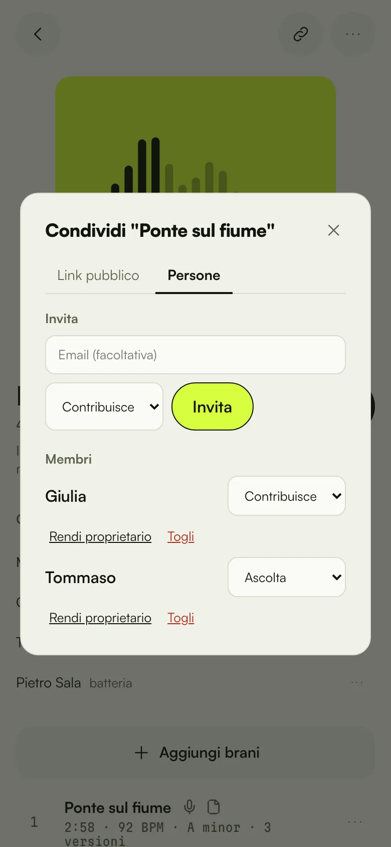 Le persone di un progetto: chi può ascoltare, chi contribuisce, e l'invito